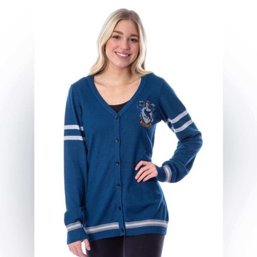 Harry Potter Open Knit Embroidered Ravenclaw sweater size Medium.